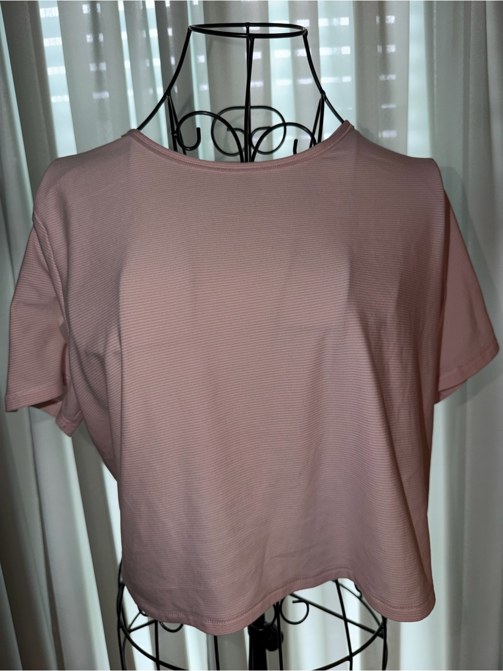 All in Motion Pink Striped Activewear Short Sleeve Top kids Size XXL (16/18)